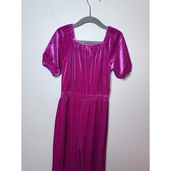 J. Crew Crewcuts Girl's Size 4 Velvet Jumpsuit Romper Pantsuit In Berry $80 NWT - Picture 9 of 13
